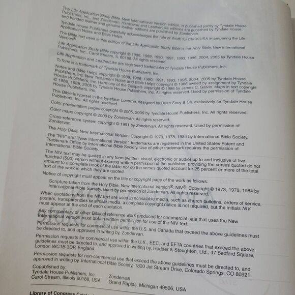 Life Application Study Bible NIV Hardcover Zondervan Tyndale House 2005 Red Ltr - Picture 14 of 16